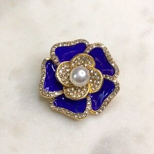 Blue Enamel Brooch